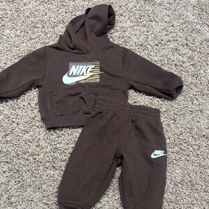 Nike Kids Chocolate Brown Hoodie and Joggers Set